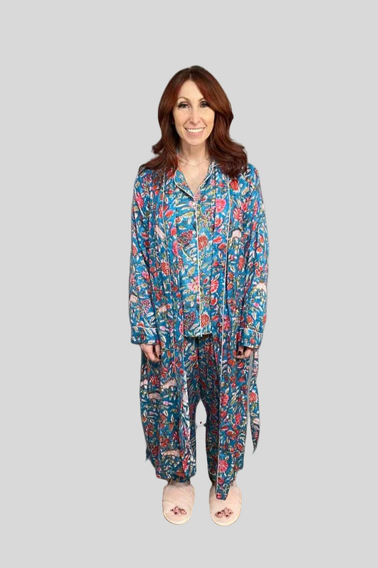 Block Print Robe - Jewel Tone