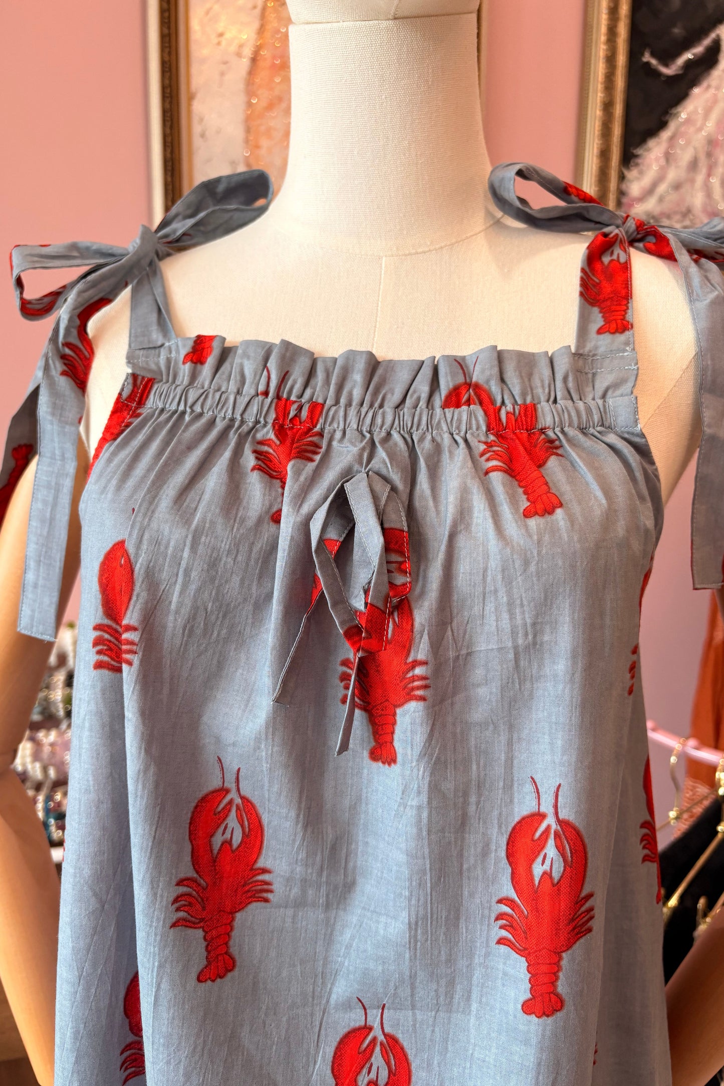 Leslie dress - Blue Gray Lobster
