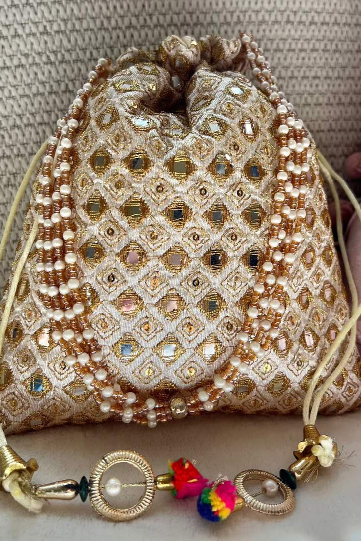 Bejeweled Potli Bag - Gold