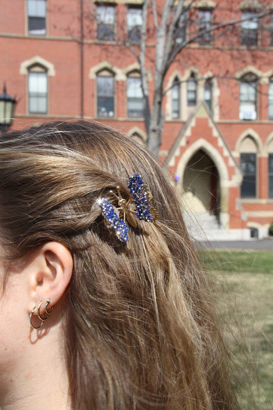 Bejeweled Butterfly Clip - Blue
