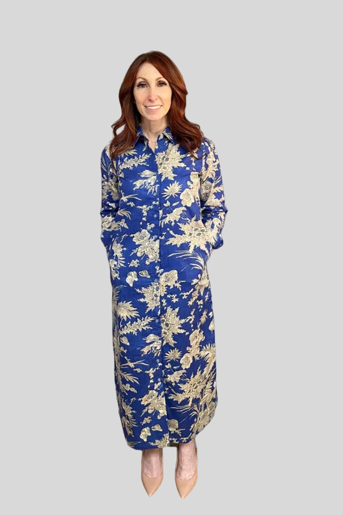 Shirt Dress - Navy Floral