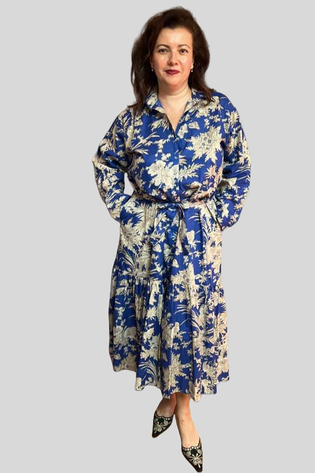 Shirt Dress - Navy Floral