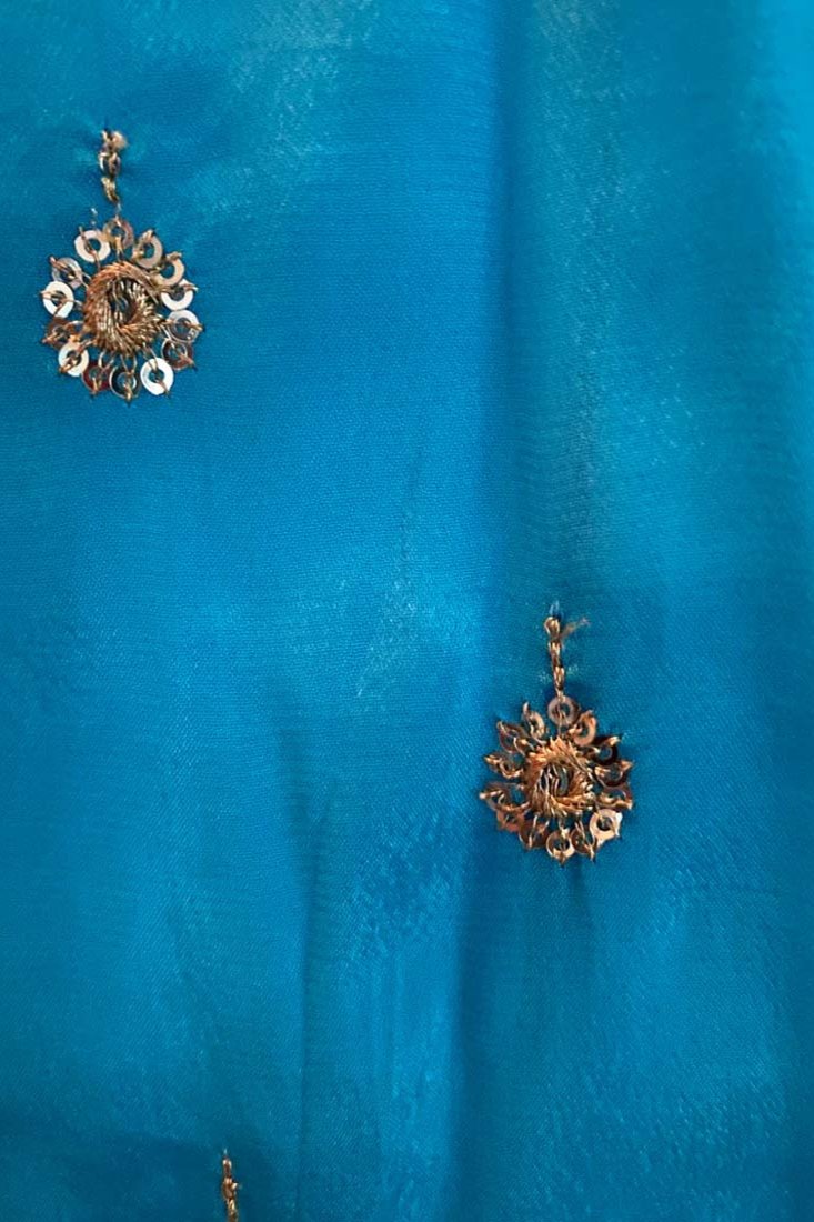 Gold Sequin Maxi Dress - Turquoise