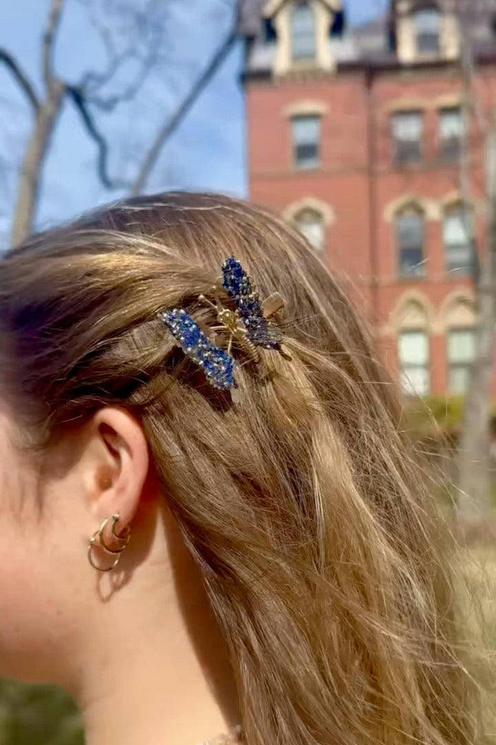 Bejeweled Butterfly Clip - Blue