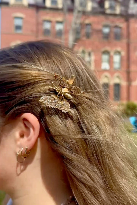 Bejeweled Butterfly Clip - Champagne
