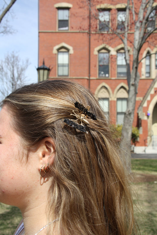 Bejeweled Butterfly Clip - Black