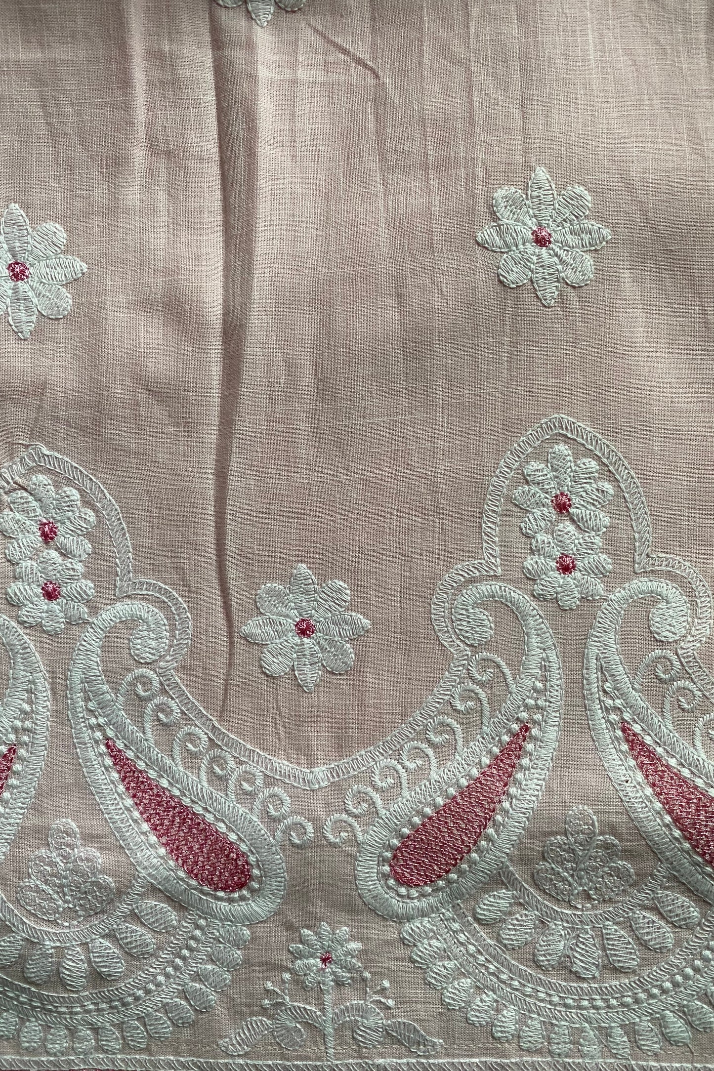 Emma Dress - Pink Embroidered