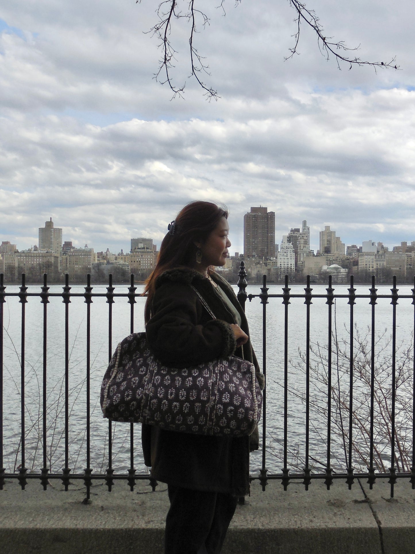 Large Block Print Duffle Bag