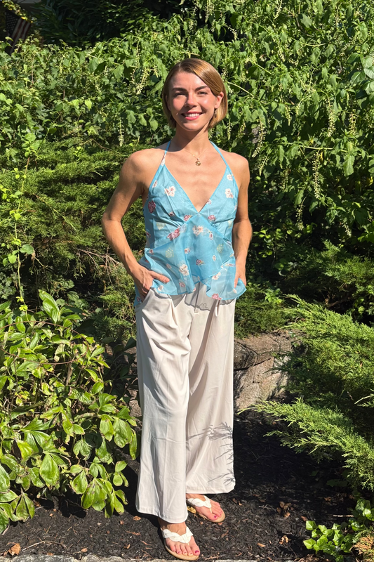 Halter Top - Blue Organza