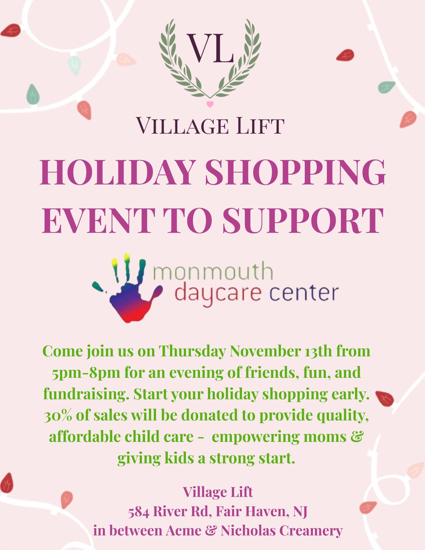 Shopping Fundraiser for Monmouth Day Care Center