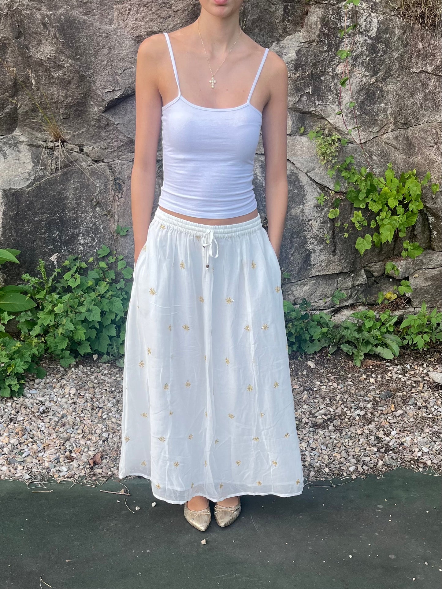 Gold Sequin Maxi Skirt