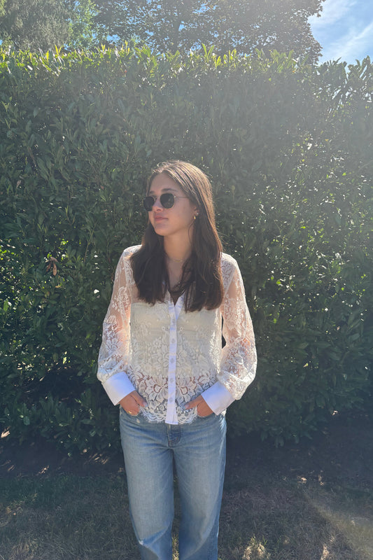 Classic Lace Shirt - White
