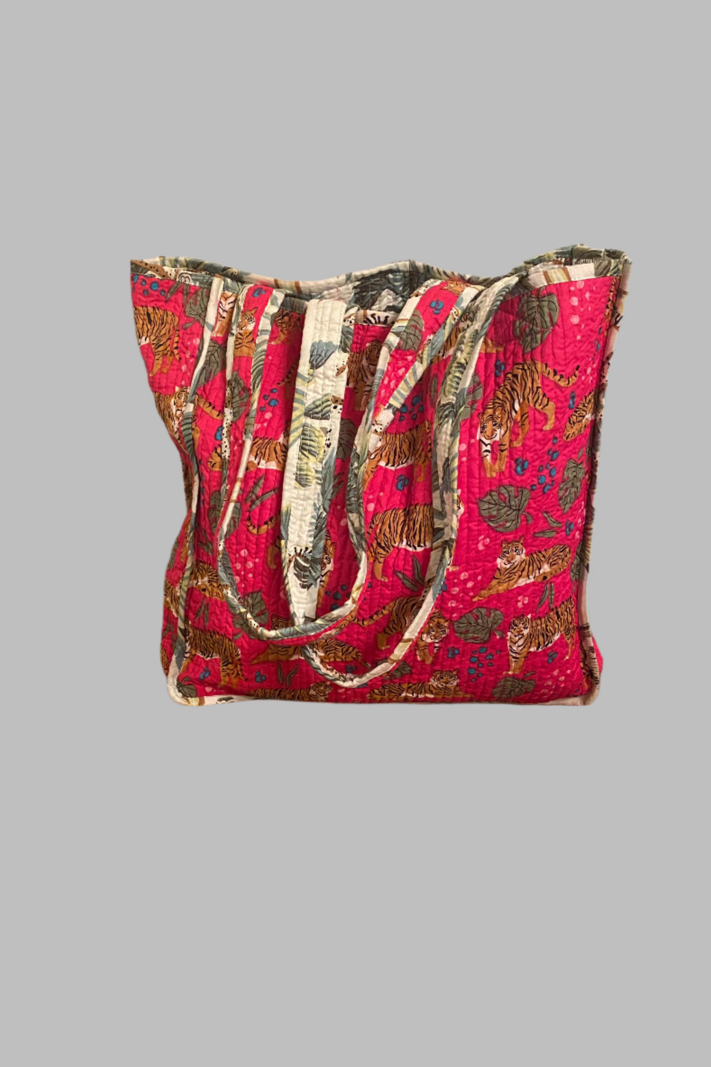 Wildlife Reversible Tote Bag - Pink Cheetah & Jungle