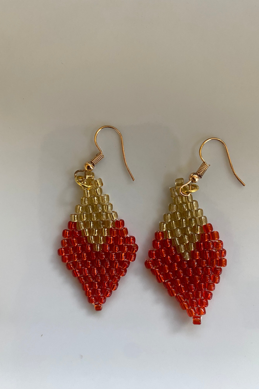 Anasi Earring - Diamond Red & Gold