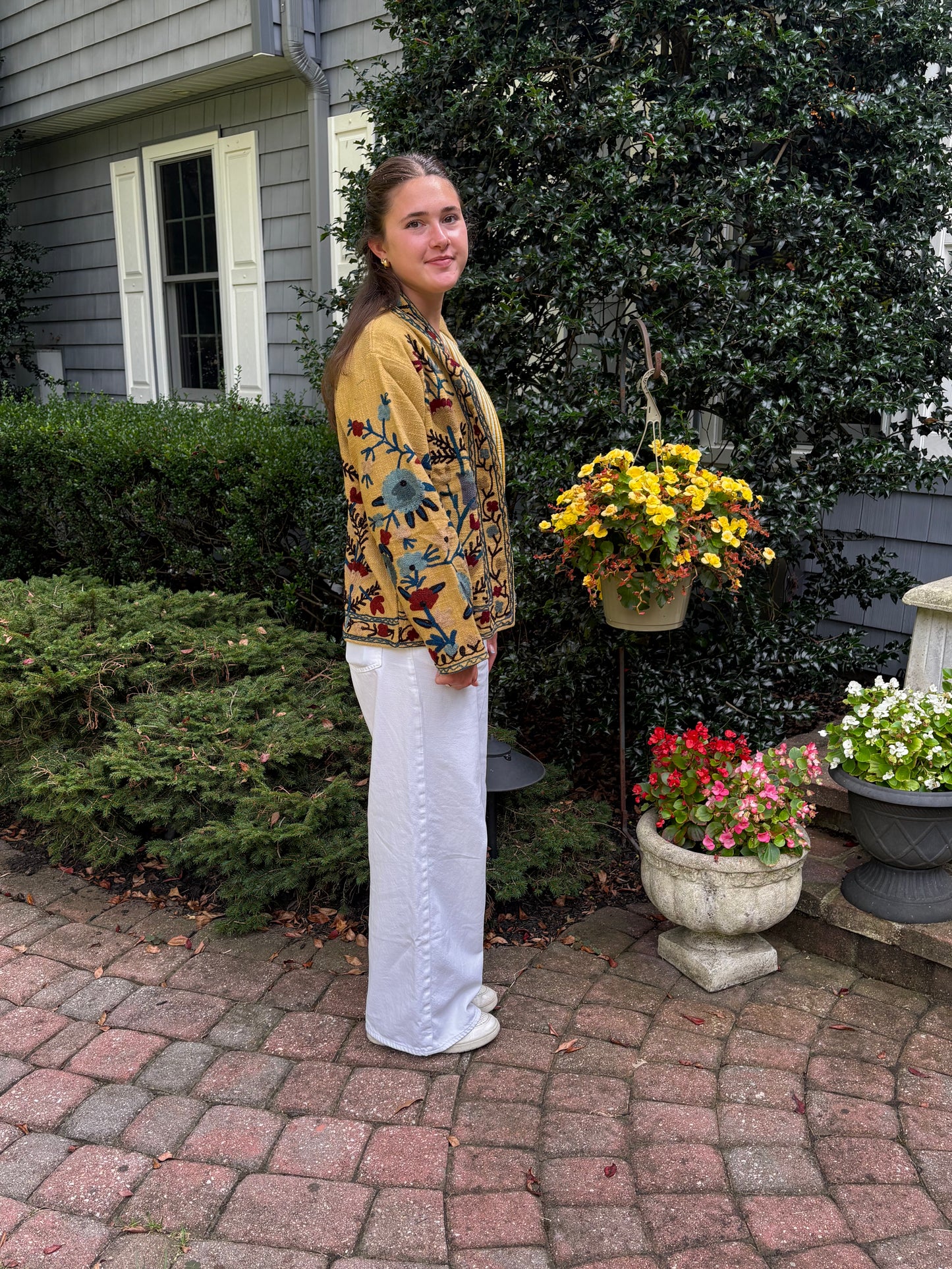 Embroidered Reversible Jacket - Harvest Yellow