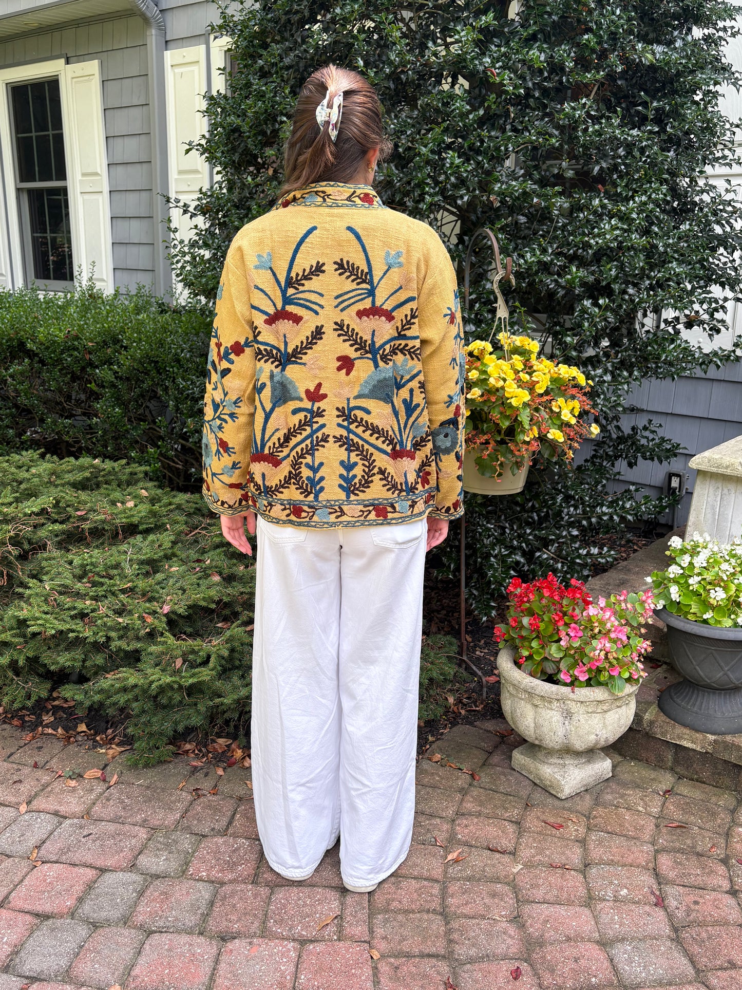 Embroidered Reversible Jacket - Harvest Yellow