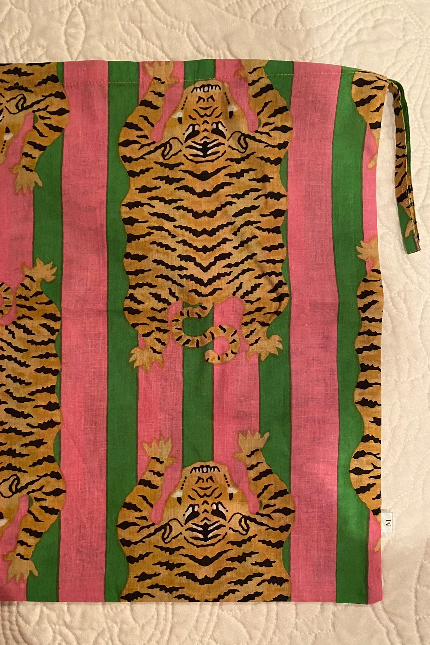 Tiger Print Pajama Set - Pink & Green