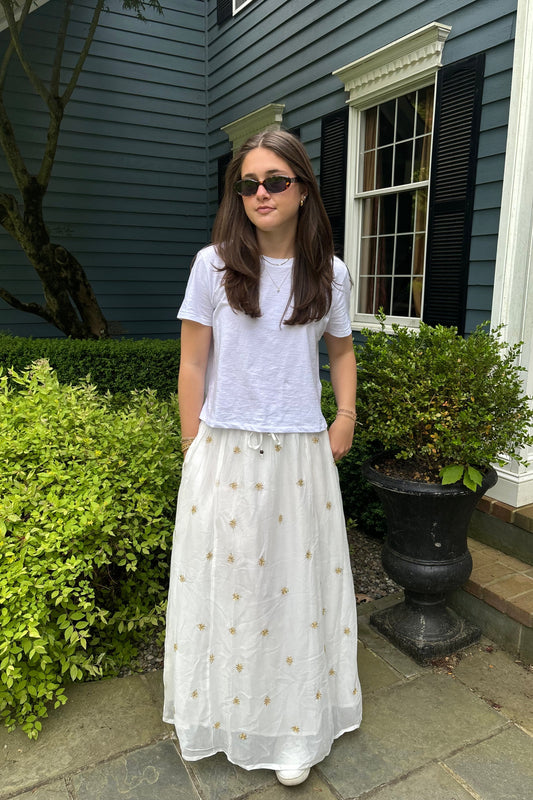 Gold Sequin Maxi Skirt