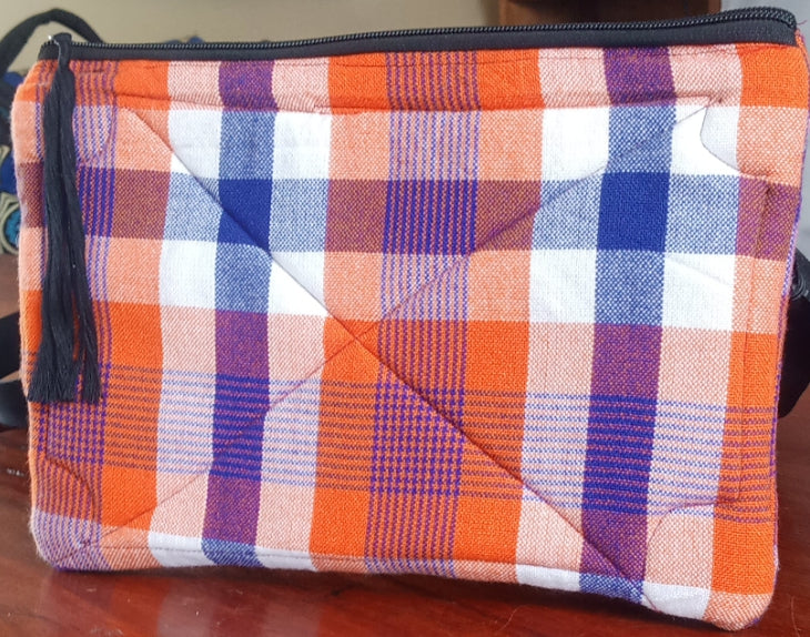 FOWAC bag - Quilted Plaid Zipper Bag