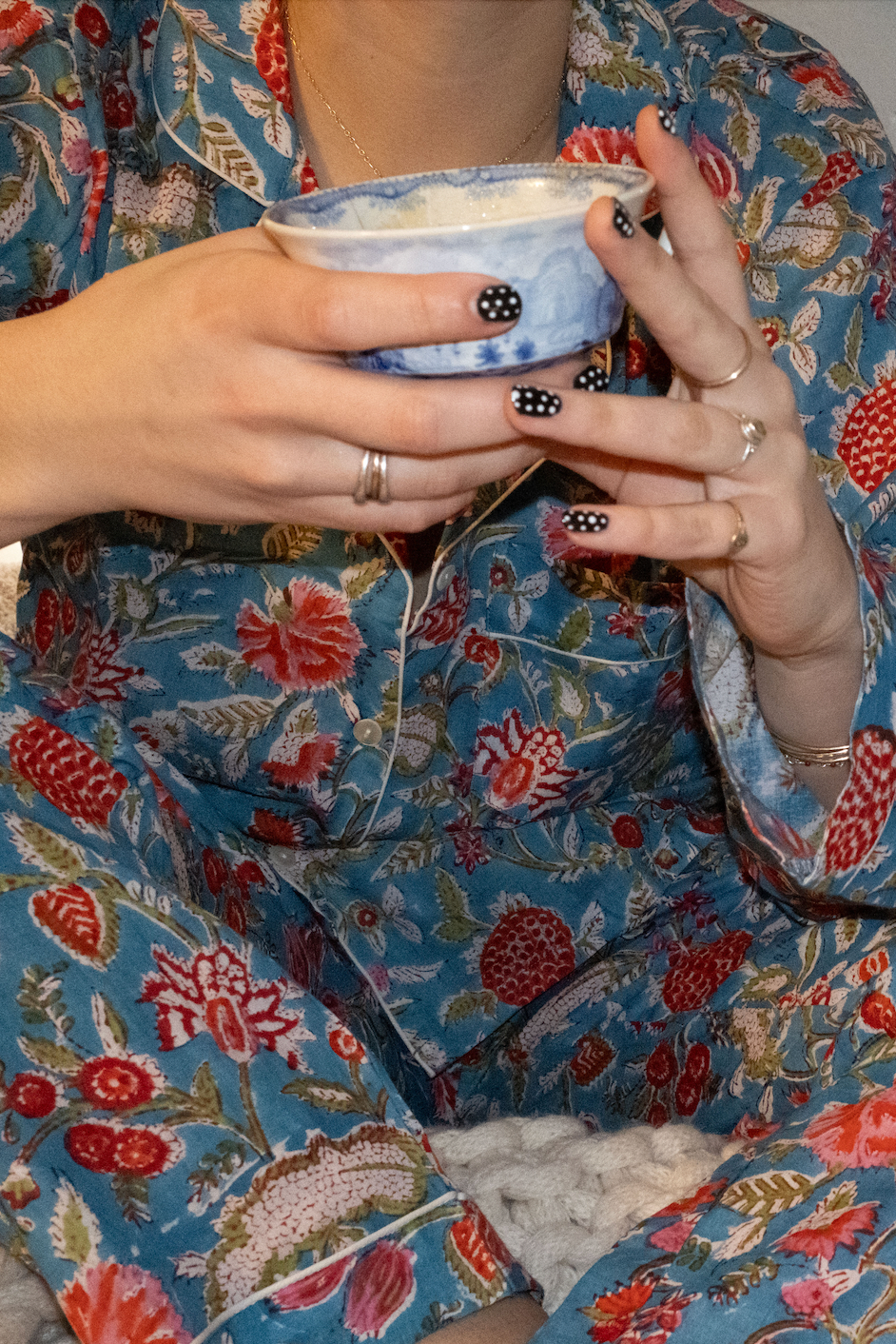 Block Print Pajama Set - Jewel tones