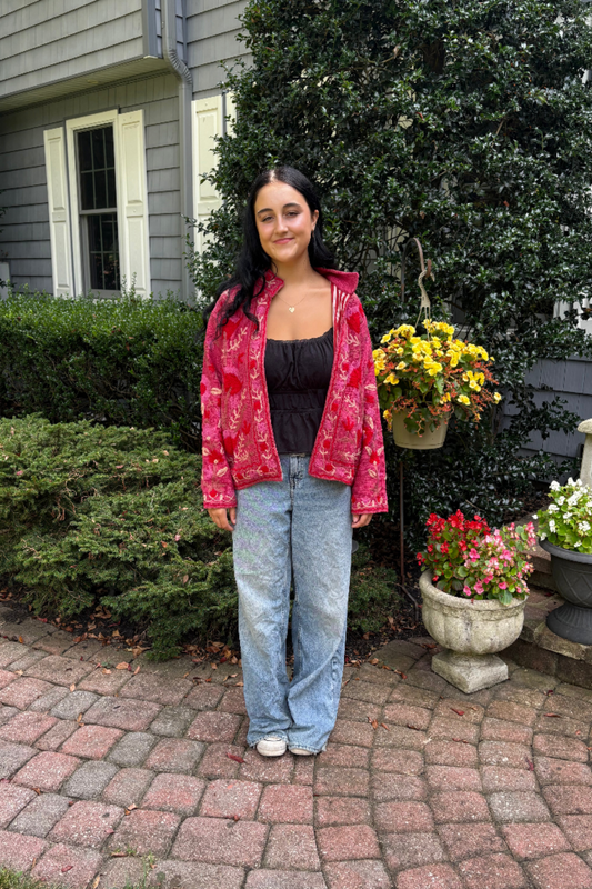 Embroidered Reversible Jacket - Autumn Berry