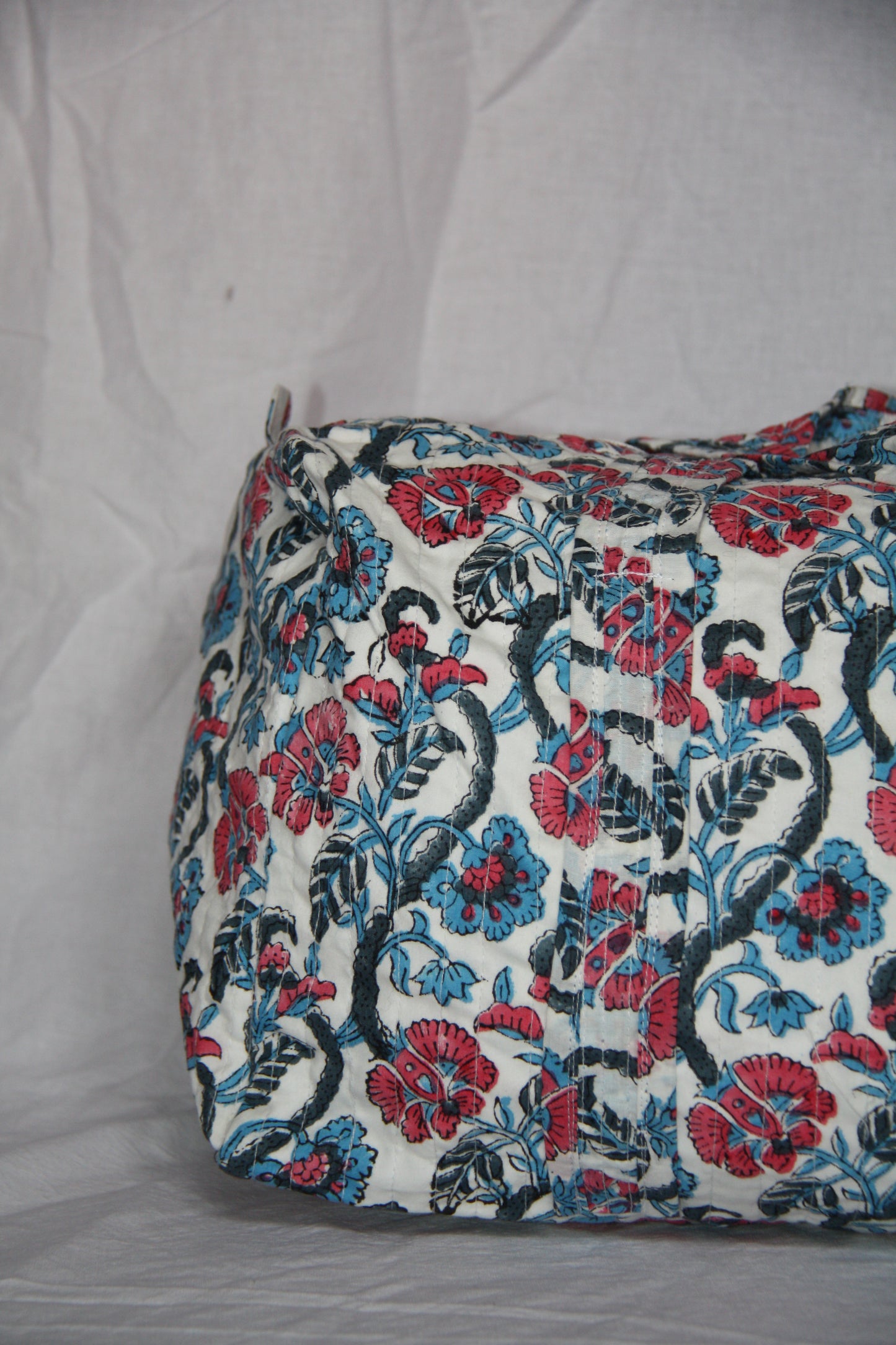 Block Print Duffle Bag - Red, White, and Blue
