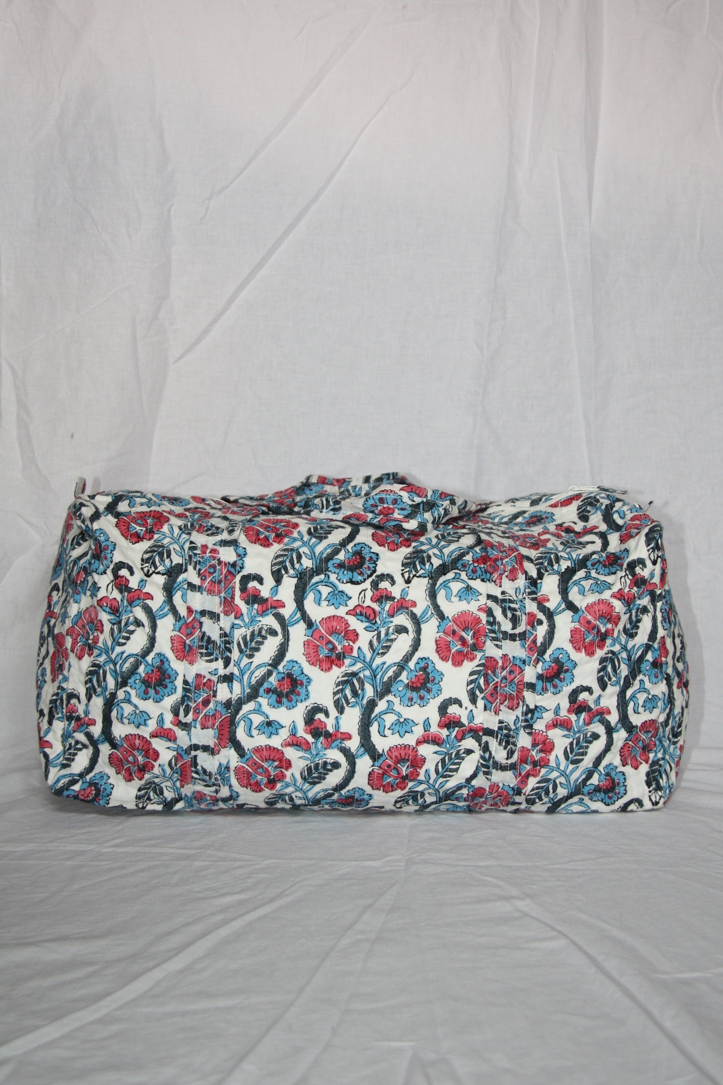 Block Print Duffle Bag - Red, White, and Blue