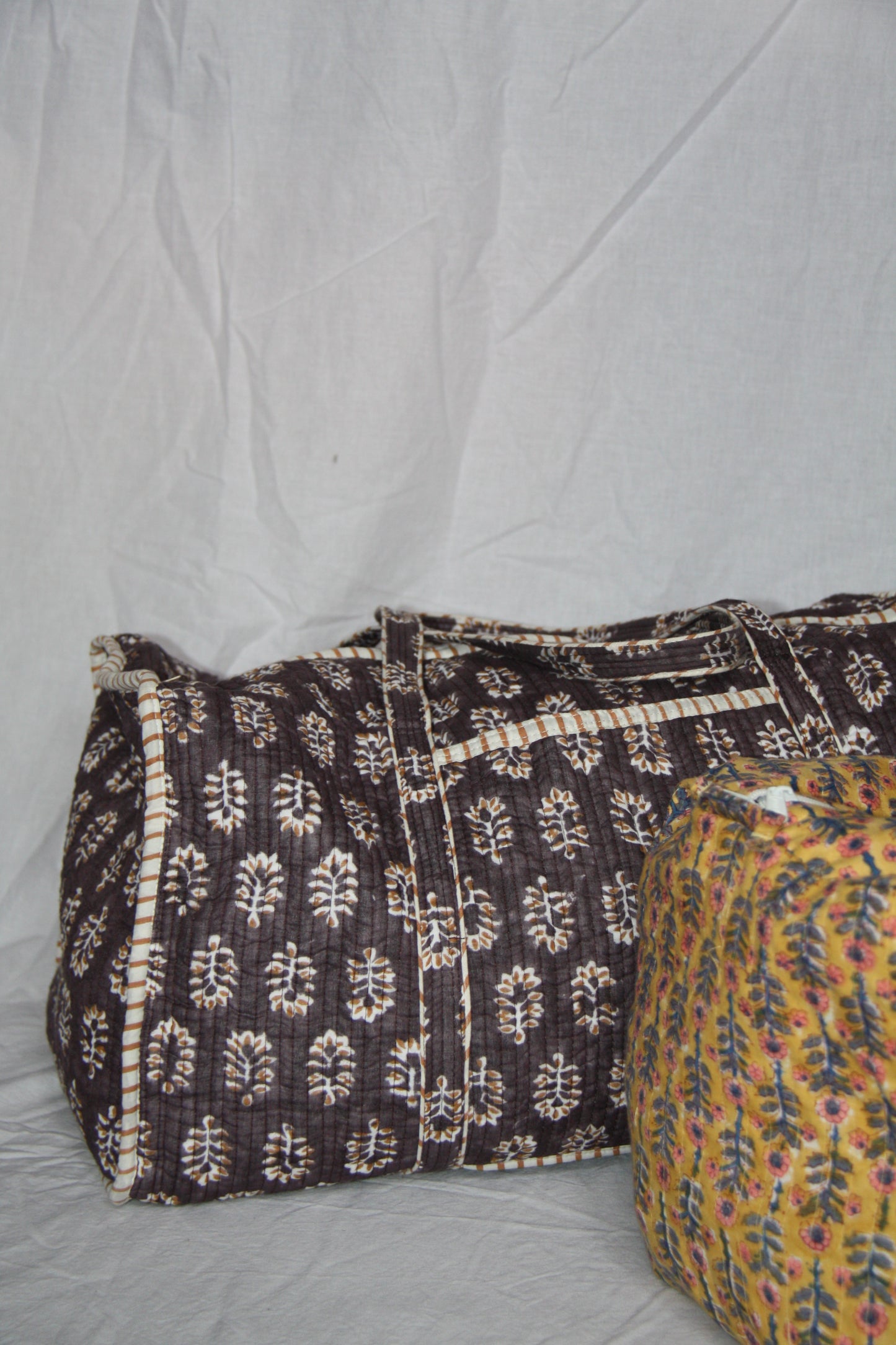 Large Block Print Duffle Bag