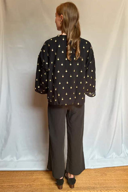 Kimono - Black with Gold Sequins and Border