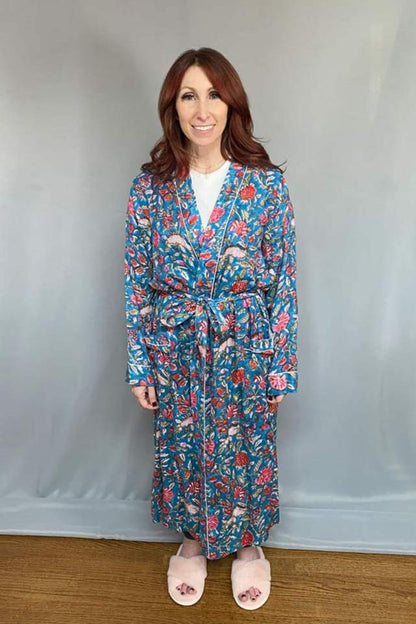 Block Print Robe - Jewel Tone