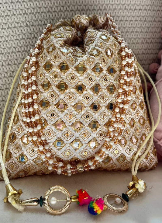 Bejeweled Potli Bag - Gold