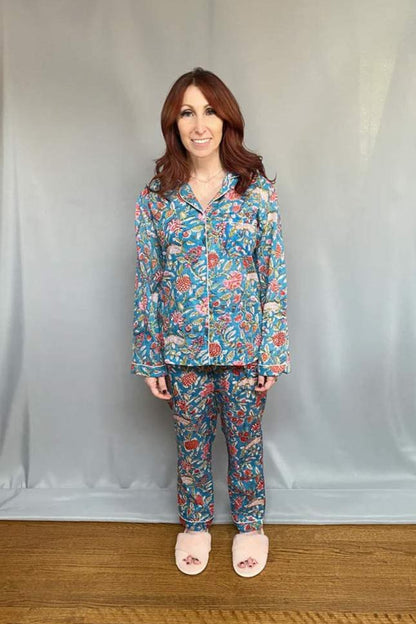 Block Print Pajama Set - Jewel tones