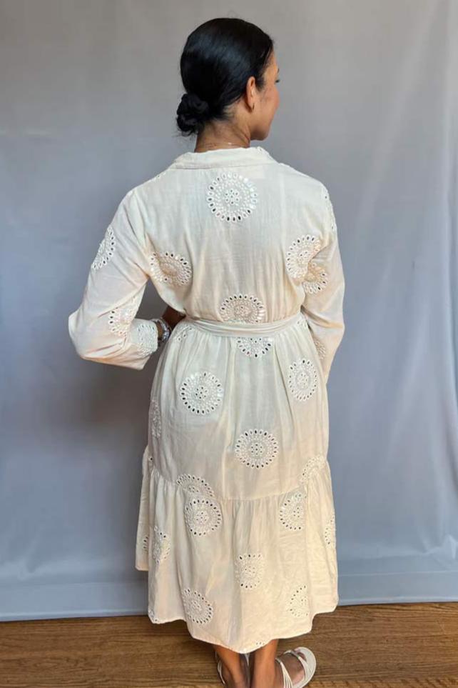 Shirt Dress Tiered - Ivory Mirror