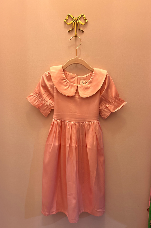 Satin Girl's Dress - Baby Pink