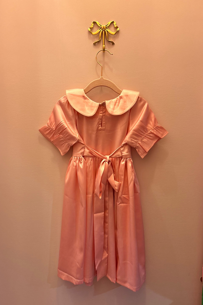 Girl’s Satin Dress - Baby Pink