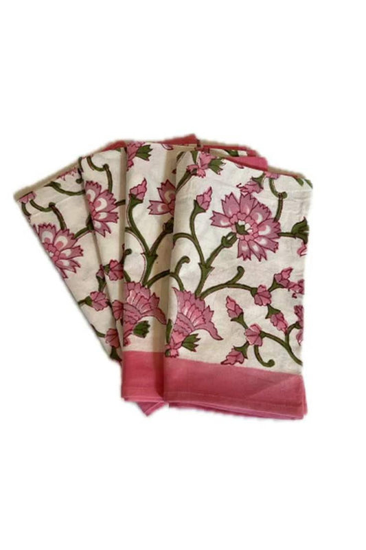 Block Print Dinner Napkins - Pink