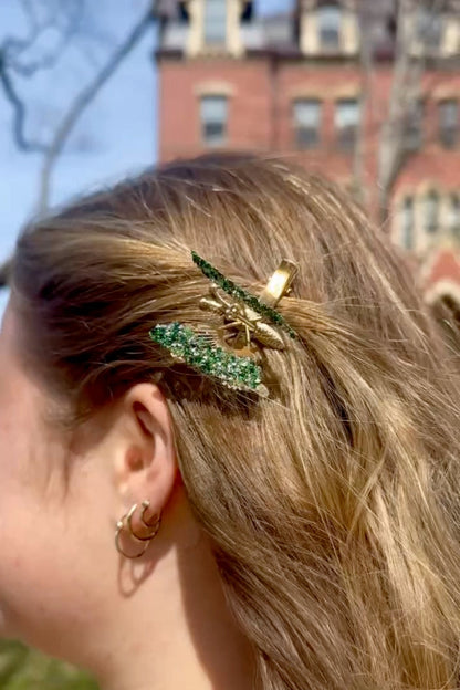 Bejeweled Butterfly Clip - Emerald