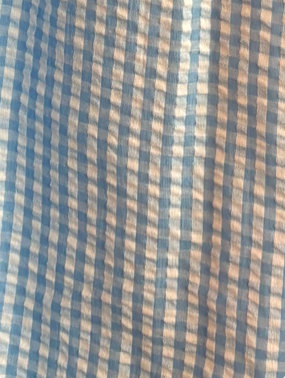 Chloe Shoulder Tie Dress - Blue Gingham