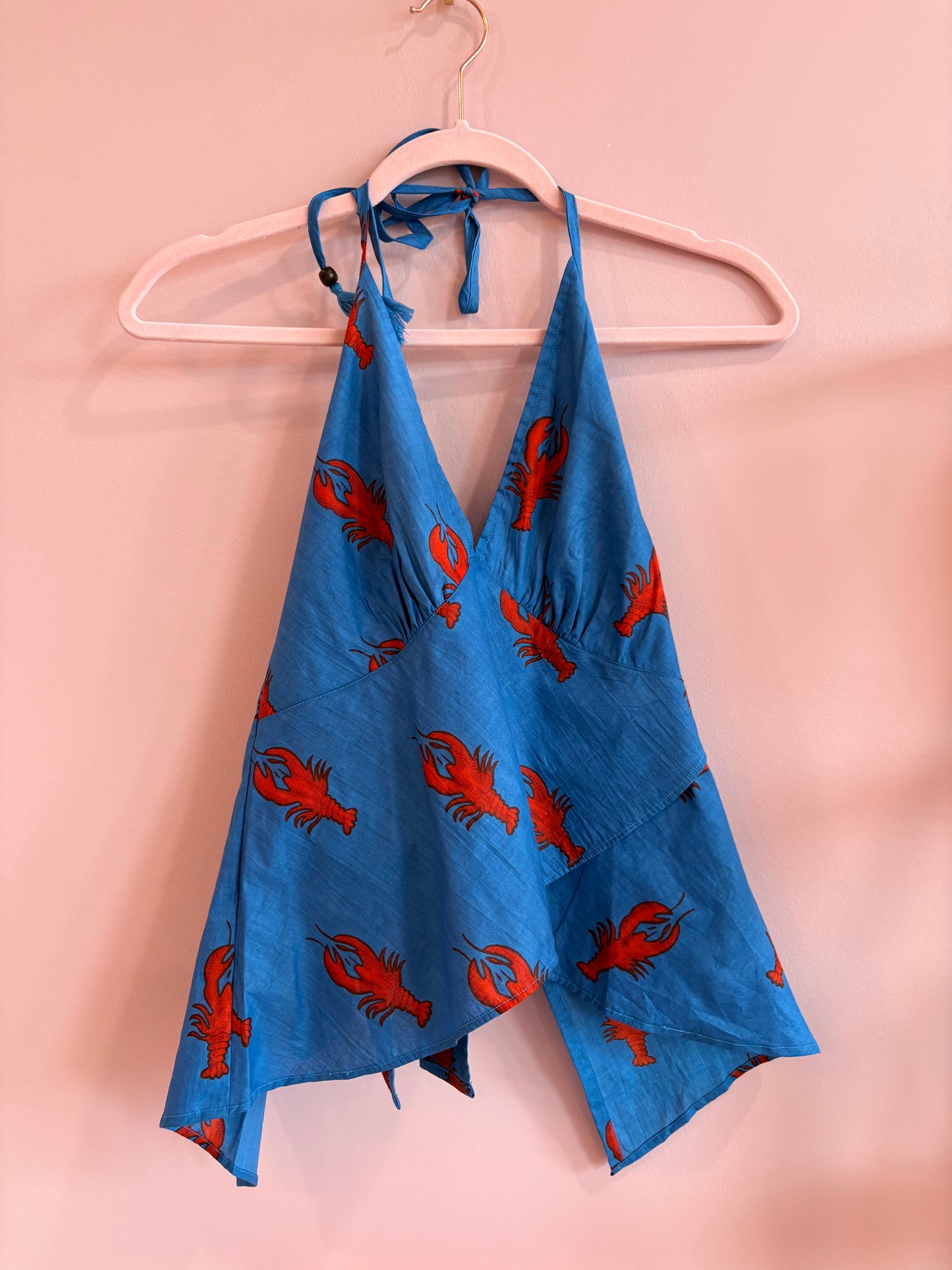 Blue Lobster Halter Top