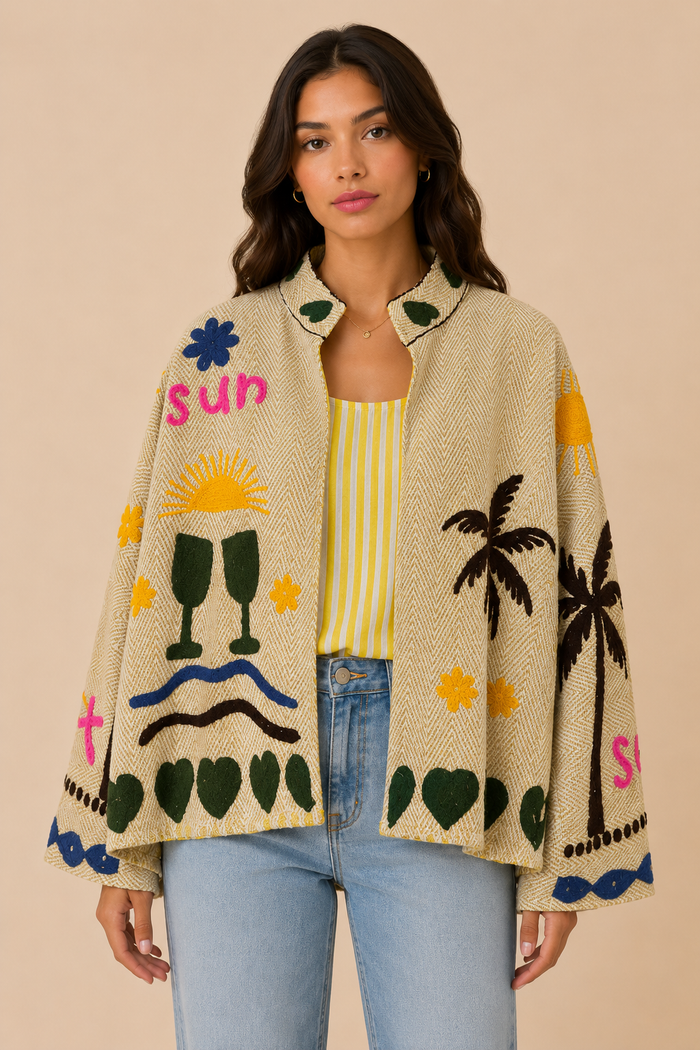 Emmy Embroidered Reversible Jacket