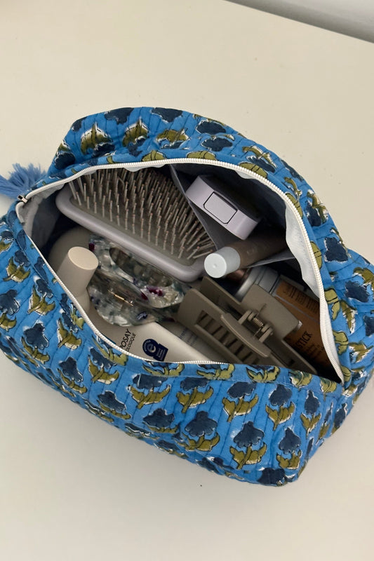 Cosmetic Bag - Blue Boti Print
