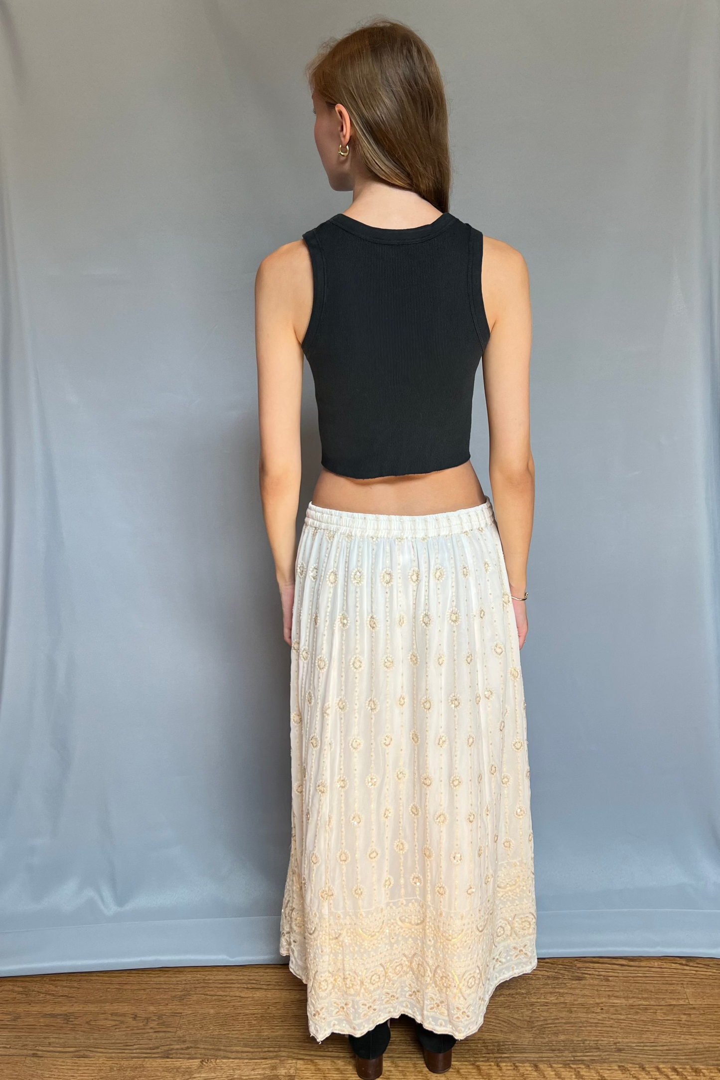 Embroidered Maxi Skirt