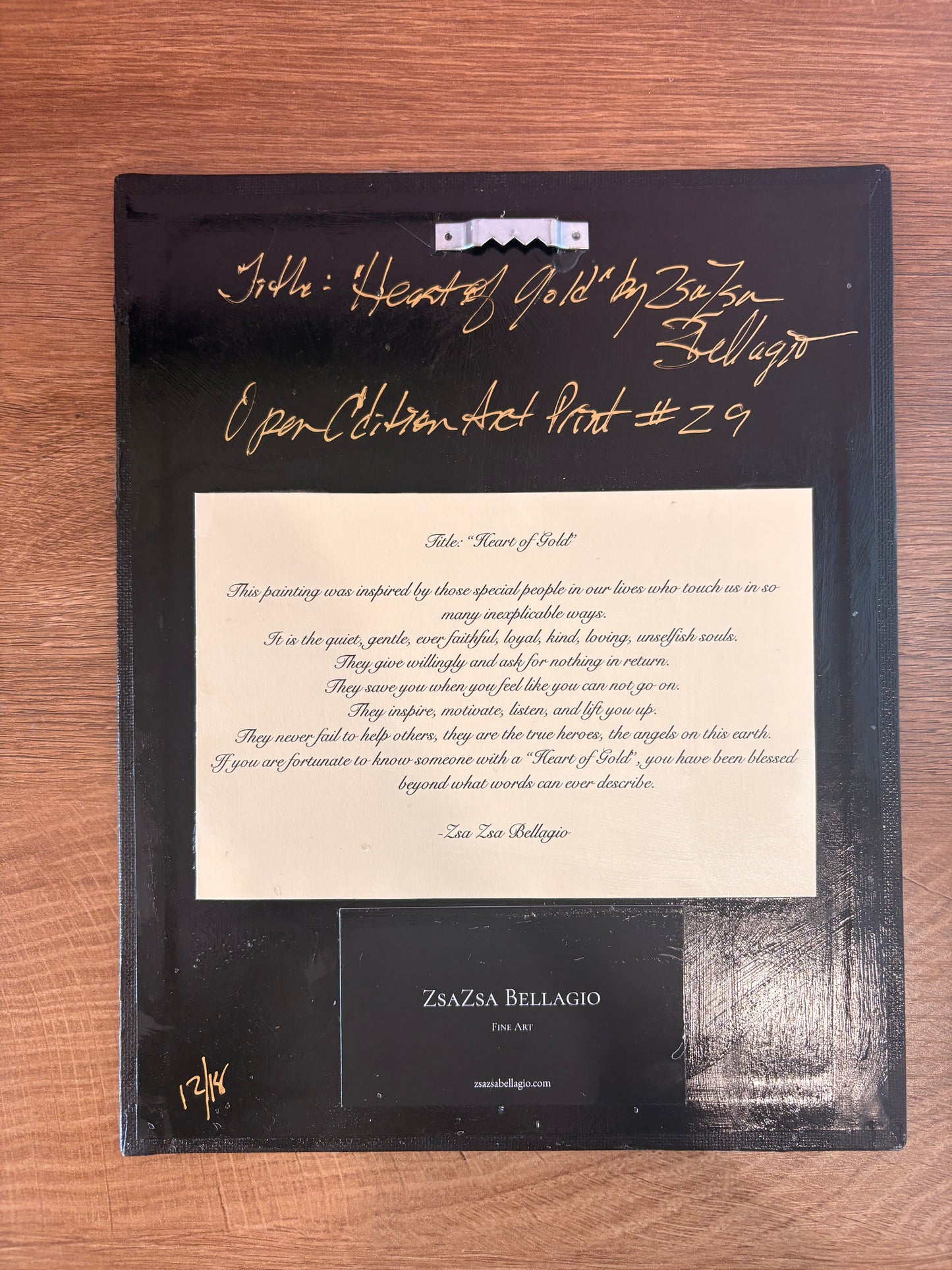 One of a Kind Handcraft Art Print - Heart of Gold