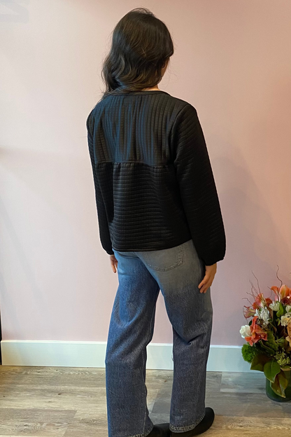 Quilted Sweatshirt - Black