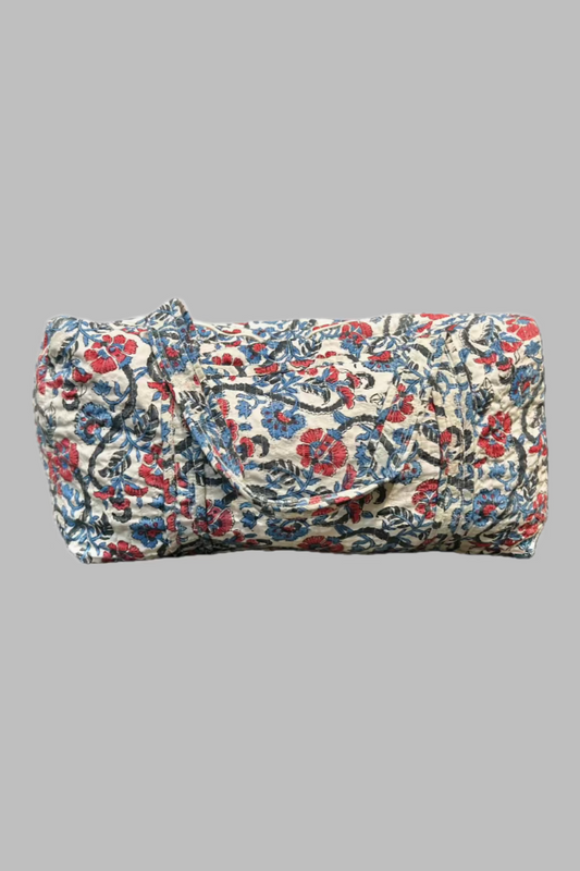 Block Print Duffle Bag - Red, White, and Blue