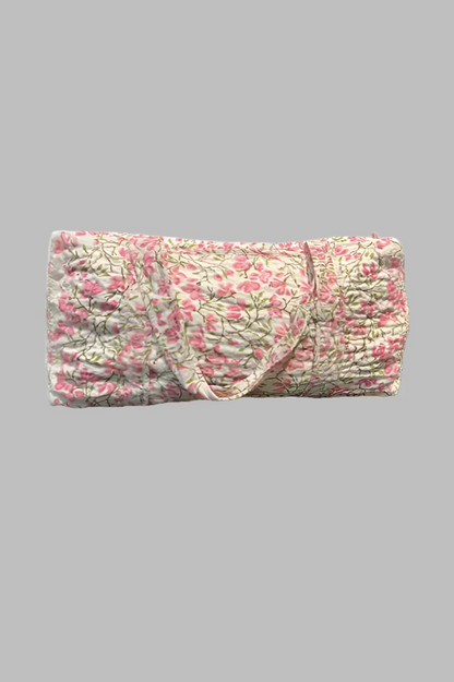 Block Print Duffle Bag - Pink Floral