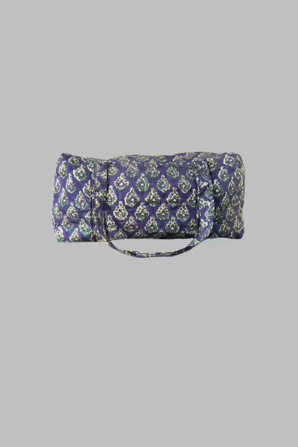 Block Print Duffle Bag - Purple