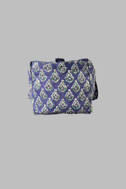 Block Print Duffle Bag - Purple