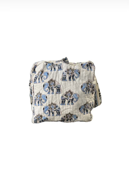 Block Print Duffle Bag - Elephants