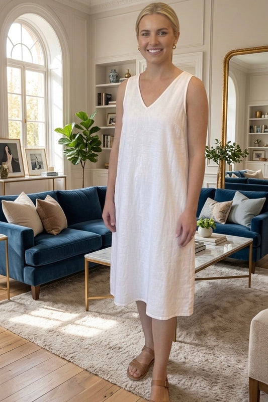 A-Line Tunic Dress - White